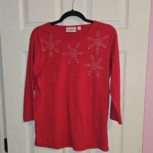 Quacker Factory Festive Red Top